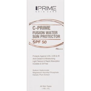 فلوئید ضد آفتاب پرایم با SPF50 مدل فیوژن واتر حاوی ویتامین C حجم 40 میلی لیتر