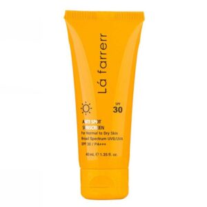 کرم ضد آفتاب و ضد لک بی رنگ لافارر مدل SPF30 مناسب پوست نرمال و خشک حجم 40 میلی لیتر