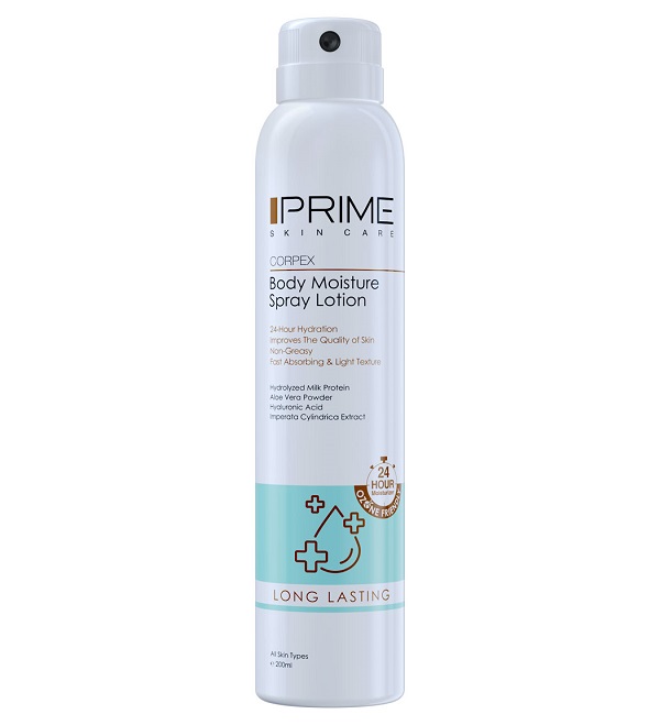 اسپری لوسیون بدن آبرسان پرایم مدل Long Lasting حجم 200 میلی لیتر