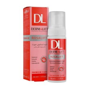 فوم شستشوی صورت درمالیفت مدل Rosalift مناسب پوست های حساس حجم 150 میلی لیتر