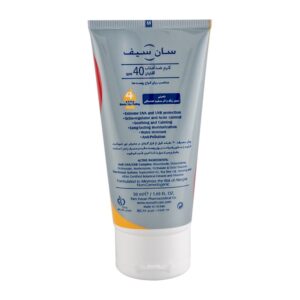 کرم ضد آفتاب بی رنگ سان سیف با SPF40 مناسب آقایان 50 میلی لیتر