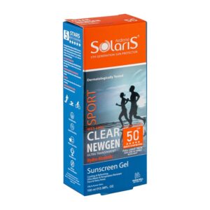 ژل ضد آفتاب آردن سولاریس مدل Clear Newgen Sport با +SPF50 مناسب پوست های جوشدار و ورزشکاران حجم 100 میلی لیتر