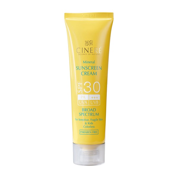 کرم ضد آفتاب بی رنگ سینره با SPF30 مناسب پوست حساس حجم 50 میلی لیتر