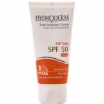 کرم ضد آفتاب رنگی بژ متوسط هیدرودرم با SPF50 مناسب پوست چرب و جوشدار حجم 50 میلی لیتر