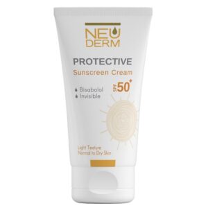 کرم ضد آفتاب بی رنگ نئودرم SPF 50 مدل Highly Protective ‌مناسب پوست نرمال تا خشک حجم 50 میلی‌