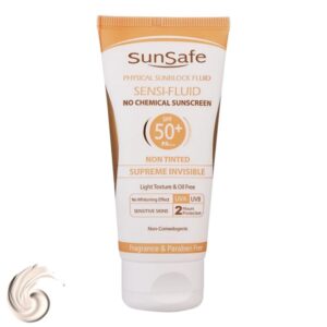 کرم ضدآفتاب سان‌سیف با +SPF50 مدل سنسی فلوئید حجم 50 میلی‌ لیتر