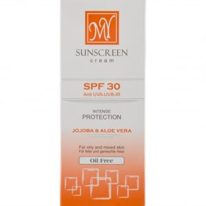 جعبه کرم ضد آفتاب بی رنگ مای با SPF30 مناسب پوست چرب و مختلط حجم 50 میلی لیتر