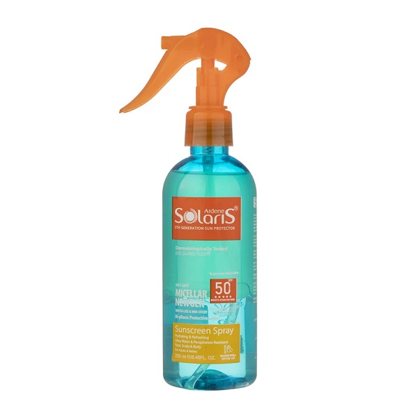 لوسیون ضد آفتاب دو فاز آردن مدل Micellar Newgen با +SPF50 حجم 250 میلی لیتر