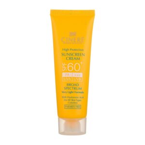 کرم ضد آفتاب بی رنگ سینره با SPF60 مناسب پوست نرمال تا خشک حجم 50 میلی لیتر