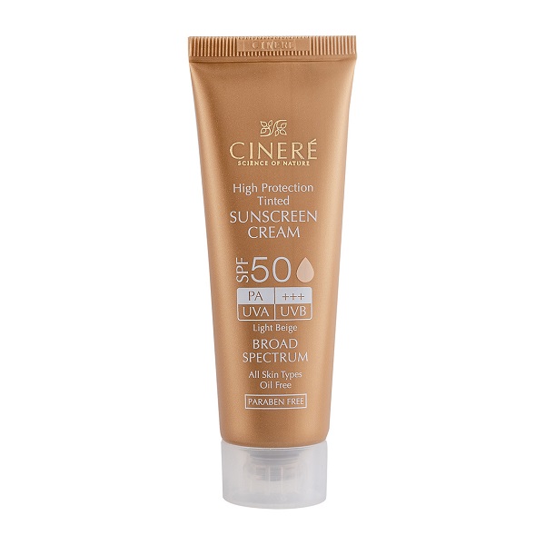 کرم ضد آفتاب رنگی سینره با SPF50 مناسب انواع پوست حجم 50 میلی لیتر
