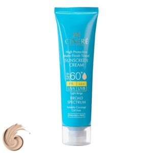 کرم ضد آفتاب رنگی سینره با +SPF60 مناسب پوست چرب