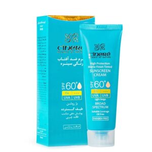 کرم ضد آفتاب رنگی سینره با +SPF60 مناسب پوست چرب