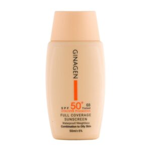 کرم ضد آفتاب رنگی ژیناژن مدل Full Coverage با spf 50 مناسب پوست چرب و مختلط حجم 50 میلی لیتر