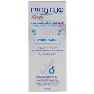 ژل بهداشتی مرطوب کننده بانوان هیدرودرم لیدی مدل Hydra Femme وزن 150 گرم