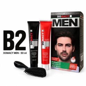 کیت رنگ مو مردانه دوماسی مدل B2 قهوه‌ای تیره حجم ۵۰ میلی‌لیتر