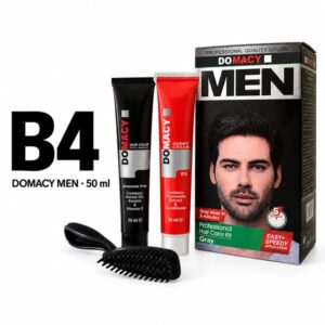 کیت رنگ مو مردانه دوماسی مدل B4 خاکستری حجم ۵۰ میلی‌لیتر